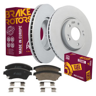 Metrix Premium Chassis Parts® - 1-Piece Plain Front Brake Kit