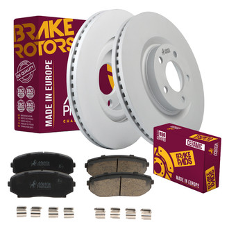 Metrix Premium Chassis Parts® - 1-Piece Plain Front Brake Kit