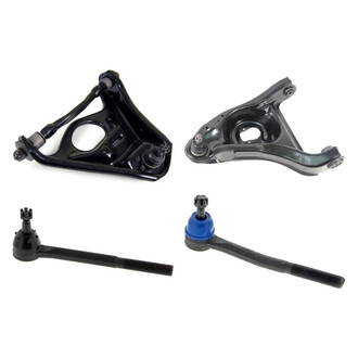 Mevotech® - Supreme™ Front Driver Side Lower and Upper Control Arm with Ball Joint and Tie Rod End Kit