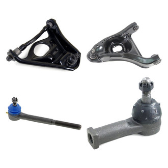 Mevotech® - Supreme™ Front Driver Side Lower and Upper Control Arm with Ball Joint and Tie Rod End Kit