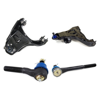 Mevotech® - Supreme™ Front Driver Side Lower and Upper Control Arm with Ball Joint and Tie Rod End Kit