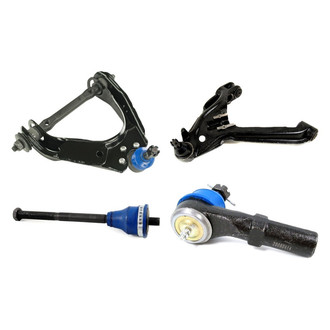 Mevotech® - Supreme™ Front Driver Side Lower and Upper Control Arm with Ball Joint and Tie Rod End Kit