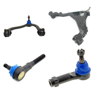 Mevotech® - Supreme™ Front Driver Side Lower and Upper Control Arm with Ball Joint and Tie Rod End Kit