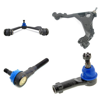 Mevotech® - Supreme™ Front Driver Side Lower and Upper Control Arm with Ball Joint and Tie Rod End Kit
