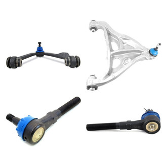 Mevotech® - Supreme™ Front Driver Side Lower and Upper Control Arm with Ball Joint and Tie Rod End Kit
