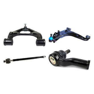 Mevotech® - Supreme™ Front Driver Side Lower and Upper Control Arm with Ball Joint and Tie Rod End Kit