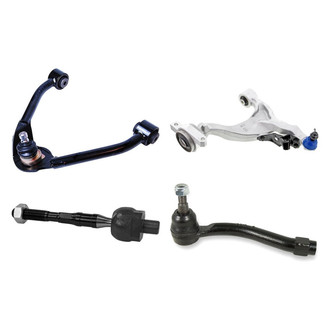 Mevotech® - Supreme™ Front Driver Side Lower and Upper Control Arm with Ball Joint and Tie Rod End Kit