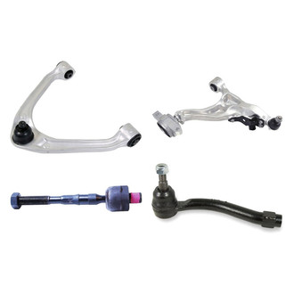 Mevotech® - Supreme™ Front Driver Side Lower and Upper Control Arm with Ball Joint and Tie Rod End Kit