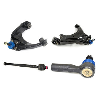 Mevotech® - Supreme™ Front Driver Side Lower and Upper Control Arm with Ball Joint and Tie Rod End Kit