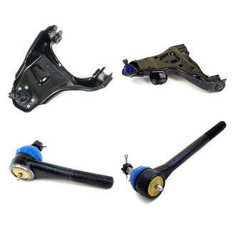 Mevotech® - Supreme™ Front Driver Side Lower and Upper Control Arm with Ball Joint and Tie Rod End Kit