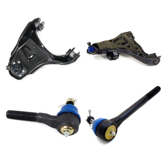Mevotech® - Supreme™ Front Driver Side Lower and Upper Control Arm with Ball Joint and Tie Rod End Kit