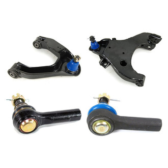 Mevotech® - Supreme™ Front Driver Side Lower and Upper Control Arm with Ball Joint and Tie Rod End Kit
