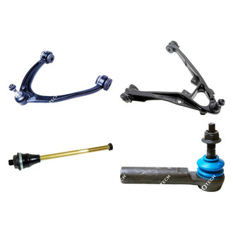Mevotech® - Original Grade™ Front Driver Side Lower and Upper Control Arm with Ball Joint and Tie Rod End Kit