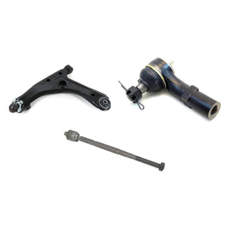Mevotech® - Supreme™ Front Driver Side Lower Control Arm with Ball Joint and Tie Rod End Kit
