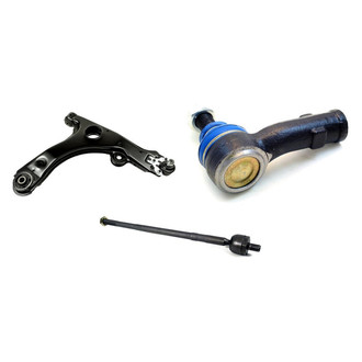 Mevotech® - Supreme™ Front Driver Side Lower Control Arm with Ball Joint and Tie Rod End Kit