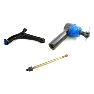 Mevotech® - Supreme™ Front Driver Side Lower Control Arm with Ball Joint and Tie Rod End Kit