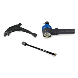 Mevotech® - Supreme™ Front Driver Side Lower Control Arm with Ball Joint and Tie Rod End Kit