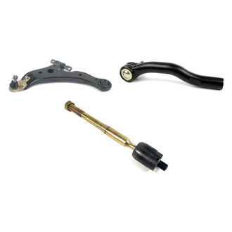 Mevotech® - Supreme™ Front Driver Side Lower Control Arm with Ball Joint and Tie Rod End Kit