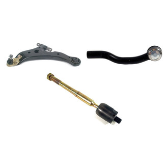 Mevotech® - Supreme™ Front Driver Side Lower Control Arm with Ball Joint and Tie Rod End Kit