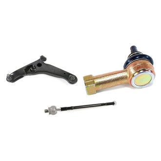 Mevotech® - Supreme™ Front Driver Side Lower Control Arm with Ball Joint and Tie Rod End Kit