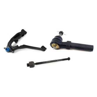 Mevotech® - Supreme™ Front Driver Side Lower Control Arm with Ball Joint and Tie Rod End Kit