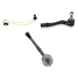Mevotech® - Supreme™ Front Driver Side Lower Control Arm with Ball Joint and Tie Rod End Kit