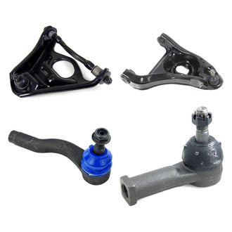 Mevotech® - Supreme™ Front Passenger Side Lower and Upper Control Arm with Ball Joint and Tie Rod End Kit