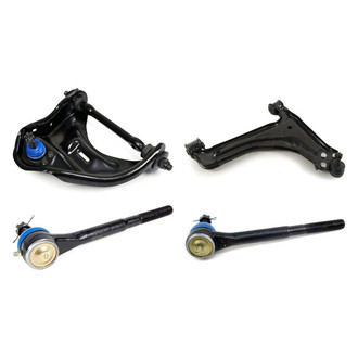 Mevotech® - Supreme™ Front Passenger Side Lower and Upper Control Arm with Ball Joint and Tie Rod End Kit