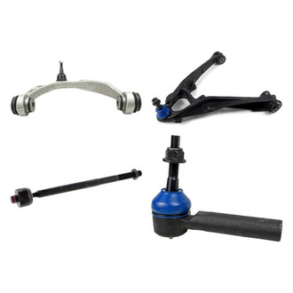 Mevotech® - Supreme™ Front Passenger Side Lower and Upper Control Arm with Ball Joint and Tie Rod End Kit
