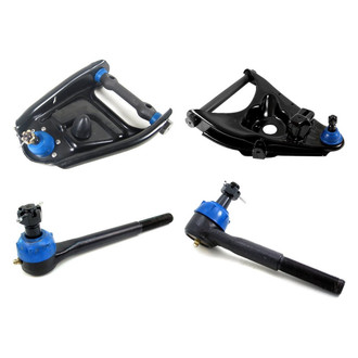 Mevotech® - Supreme™ Front Passenger Side Lower and Upper Control Arm with Ball Joint and Tie Rod End Kit