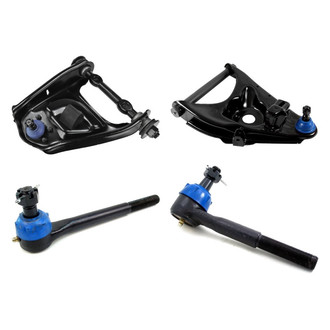 Mevotech® - Supreme™ Front Passenger Side Lower and Upper Control Arm with Ball Joint and Tie Rod End Kit