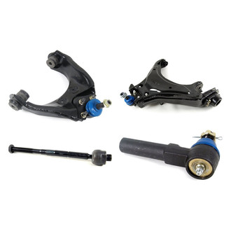 Mevotech® - Supreme™ Front Passenger Side Lower and Upper Control Arm with Ball Joint and Tie Rod End Kit