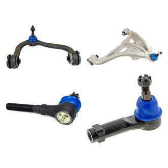 Mevotech® - Supreme™ Front Passenger Side Lower and Upper Control Arm with Ball Joint and Tie Rod End Kit