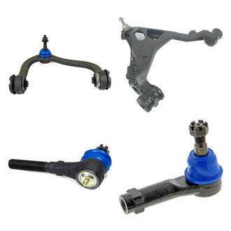 Mevotech® - Supreme™ Front Passenger Side Lower and Upper Control Arm with Ball Joint and Tie Rod End Kit