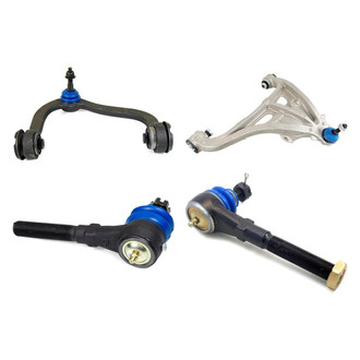 Mevotech® - Supreme™ Front Passenger Side Lower and Upper Control Arm with Ball Joint and Tie Rod End Kit
