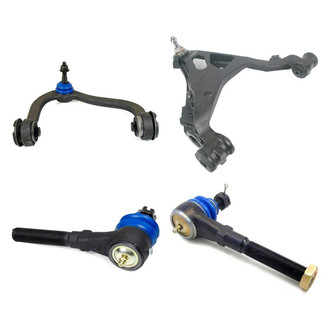 Mevotech® - Supreme™ Front Passenger Side Lower and Upper Control Arm with Ball Joint and Tie Rod End Kit