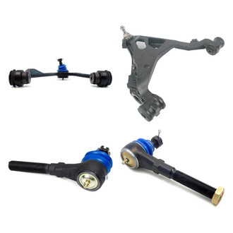 Mevotech® - Supreme™ Front Passenger Side Lower and Upper Control Arm with Ball Joint and Tie Rod End Kit