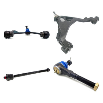 Mevotech® - Supreme™ Front Passenger Side Lower and Upper Control Arm with Ball Joint and Tie Rod End Kit