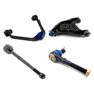 Mevotech® - Supreme™ Front Passenger Side Lower and Upper Control Arm with Ball Joint and Tie Rod End Kit