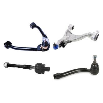 Mevotech® - Supreme™ Front Passenger Side Lower and Upper Control Arm with Ball Joint and Tie Rod End Kit