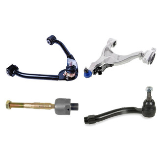 Mevotech® - Supreme™ Front Passenger Side Lower and Upper Control Arm with Ball Joint and Tie Rod End Kit