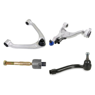 Mevotech® - Supreme™ Front Passenger Side Lower and Upper Control Arm with Ball Joint and Tie Rod End Kit