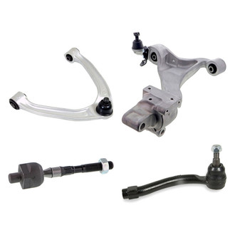 Mevotech® - Supreme™ Front Passenger Side Lower and Upper Control Arm with Ball Joint and Tie Rod End Kit