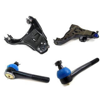 Mevotech® - Supreme™ Front Passenger Side Lower and Upper Control Arm with Ball Joint and Tie Rod End Kit