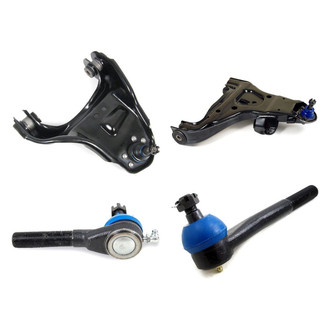 Mevotech® - Supreme™ Front Passenger Side Lower and Upper Control Arm with Ball Joint and Tie Rod End Kit