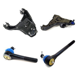 Mevotech® - Supreme™ Front Passenger Side Lower and Upper Control Arm with Ball Joint and Tie Rod End Kit