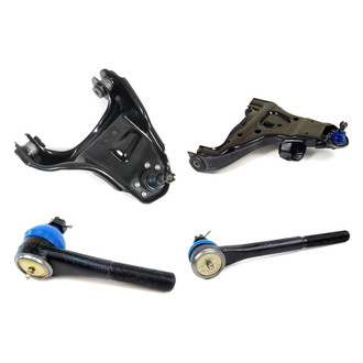 Mevotech® - Supreme™ Front Passenger Side Lower and Upper Control Arm with Ball Joint and Tie Rod End Kit