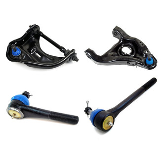 Mevotech® - Supreme™ Front Passenger Side Lower and Upper Control Arm with Ball Joint and Tie Rod End Kit