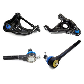 Mevotech® - Supreme™ Front Passenger Side Lower and Upper Control Arm with Ball Joint and Tie Rod End Kit