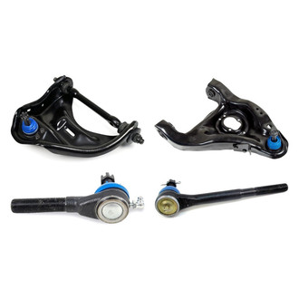 Mevotech® - Supreme™ Front Passenger Side Lower and Upper Control Arm with Ball Joint and Tie Rod End Kit